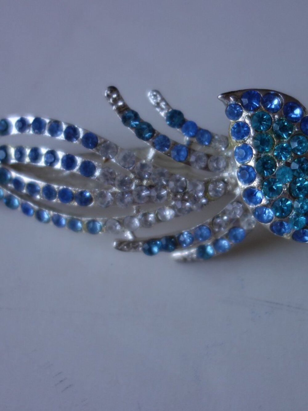Peacock Pattern Hair Clip Multi-Color Vintage